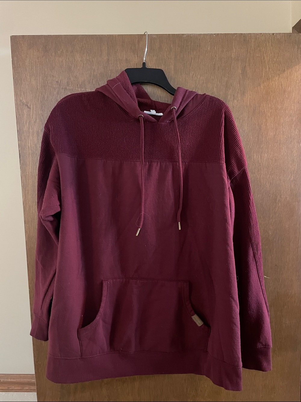 Maurices Burgundy Hooded Crewneck Sweater